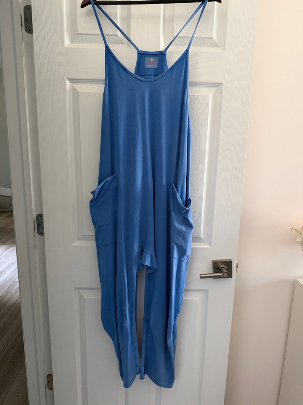 Free People Jumper Blue Strappy Pocket Jumpsuit